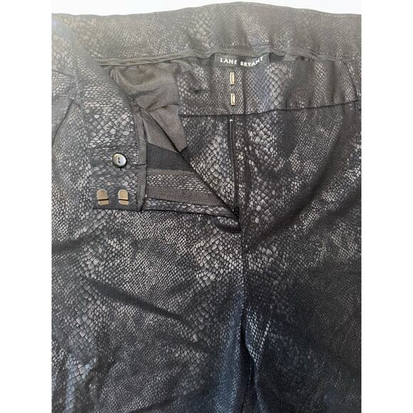 Lane Bryant Pants Womens Plus Size 16 Black Python Snake Print Ankle Stretch - Picture 4 of 8